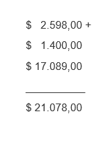 Calculo del total del pasaje comprado por trechos