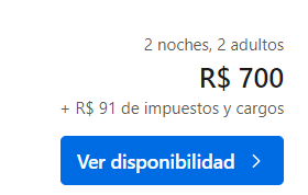 Precio de Booking en Brasil sin impuestos y cargos 