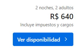 Precio de Booking en Brasil con impuestos y cargos incluidos